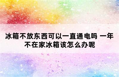 冰箱不放东西可以一直通电吗 一年不在家冰箱该怎么办呢